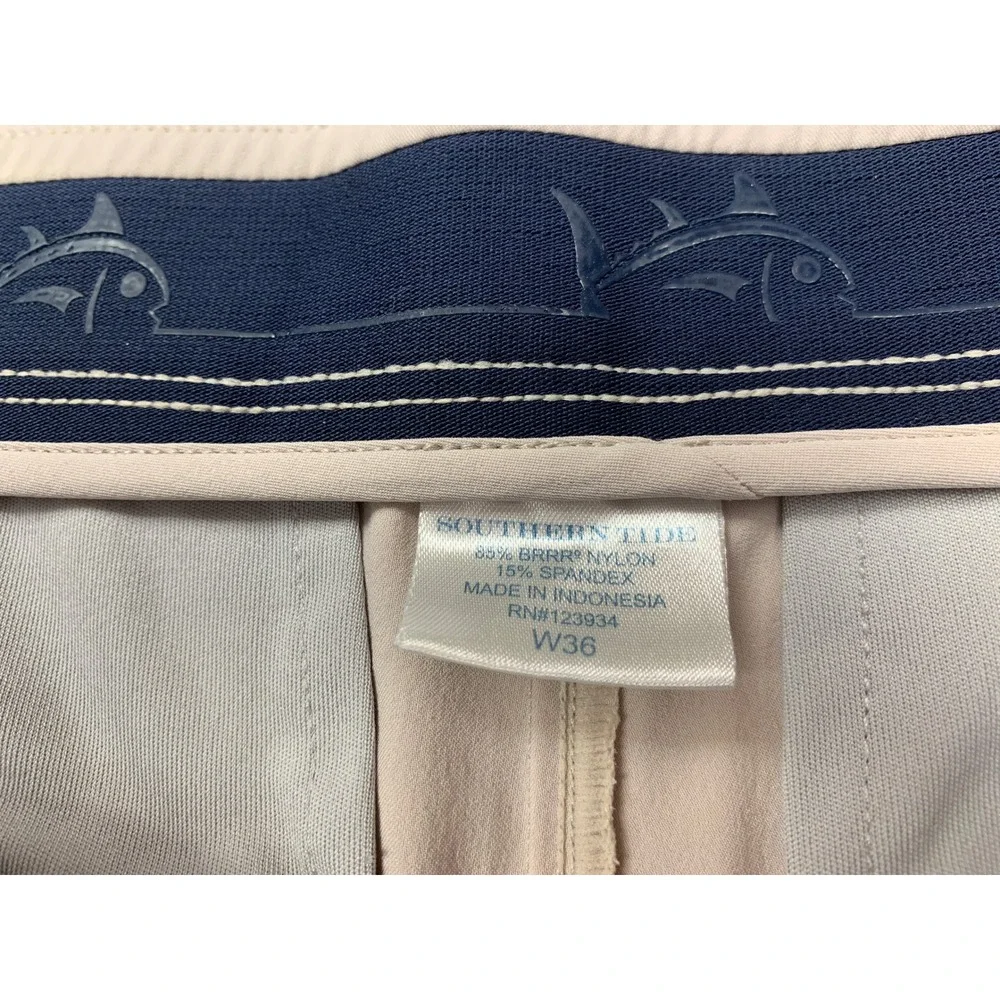 Southern Tide Brrr Performance Golf Shorts Mens 36 Stone Beige Stretch 25543